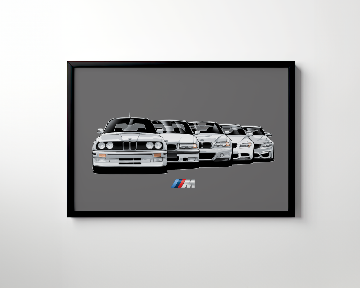 BMW M3 5 GENERATIONS WALL ART