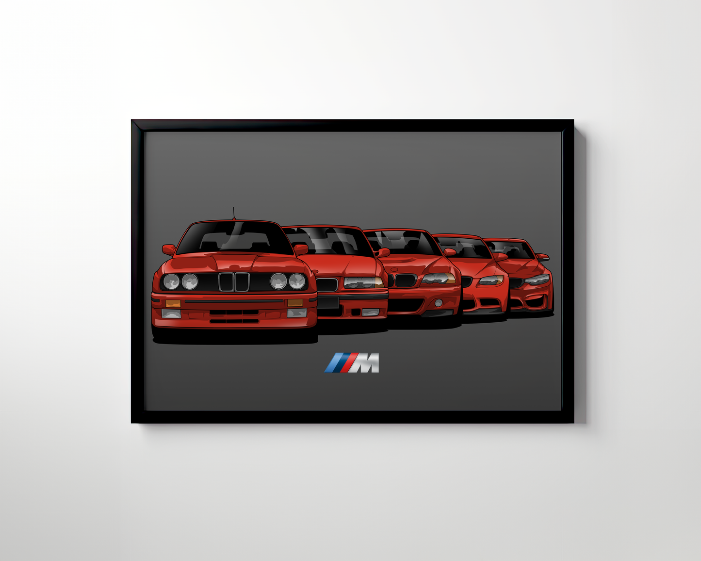 BMW M3 5 GENERATIONS WALL ART