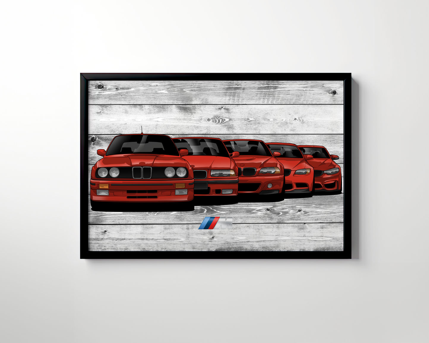 BMW M3 5 GENERATIONS WALL ART