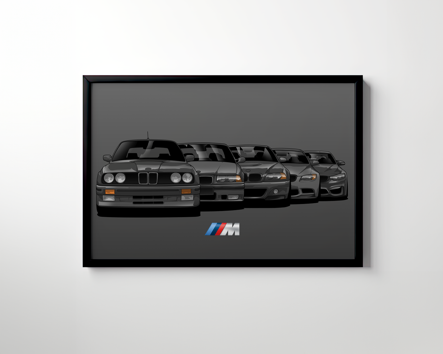 BMW M3 5 GENERATIONS WALL ART