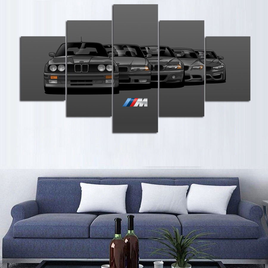 BMW M3 5 GENERATIONS WALL ART