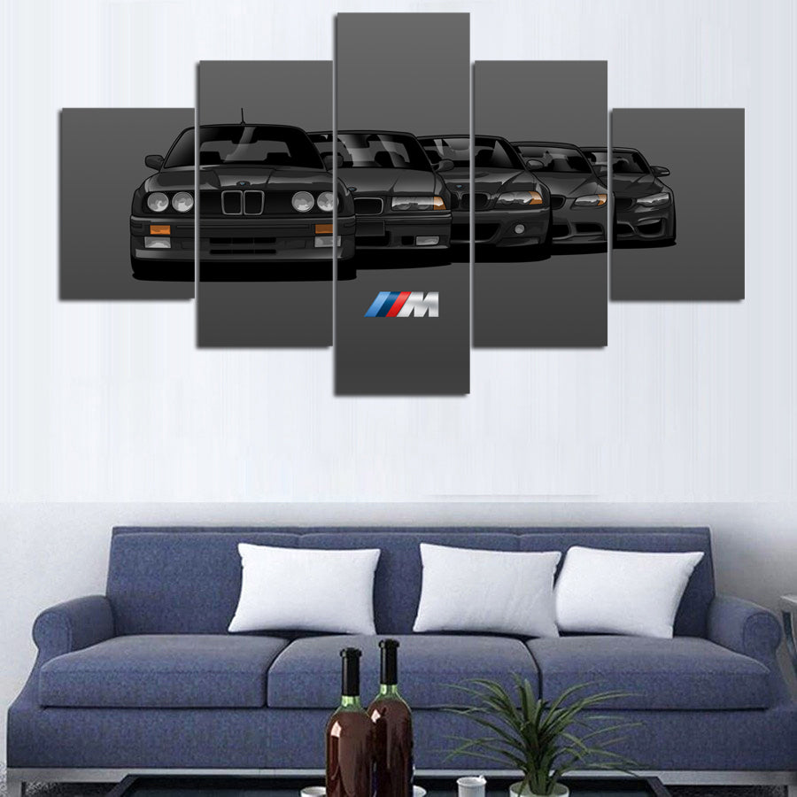BMW M3 5 GENERATIONS WALL ART