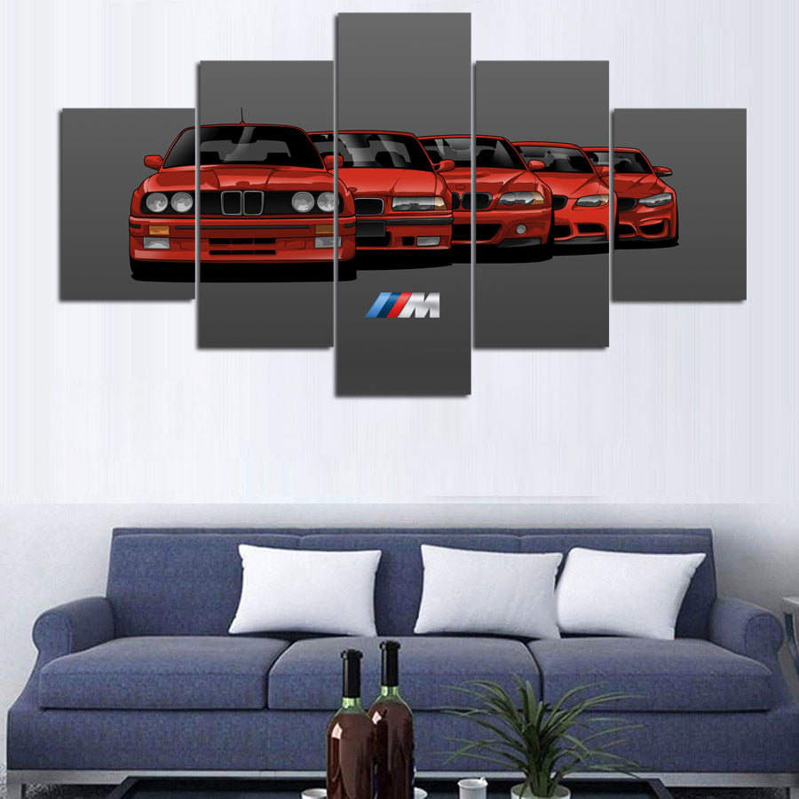 BMW M3 5 GENERATIONS WALL ART