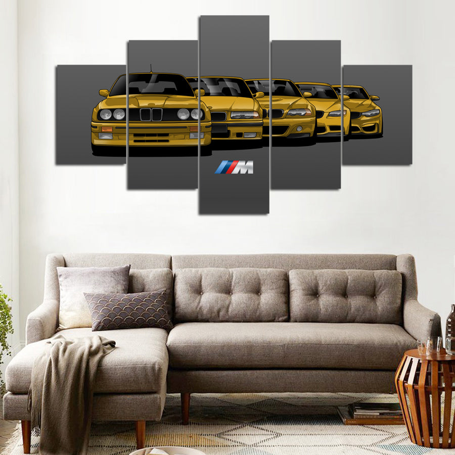 BMW M3 5 GENERATIONS WALL ART