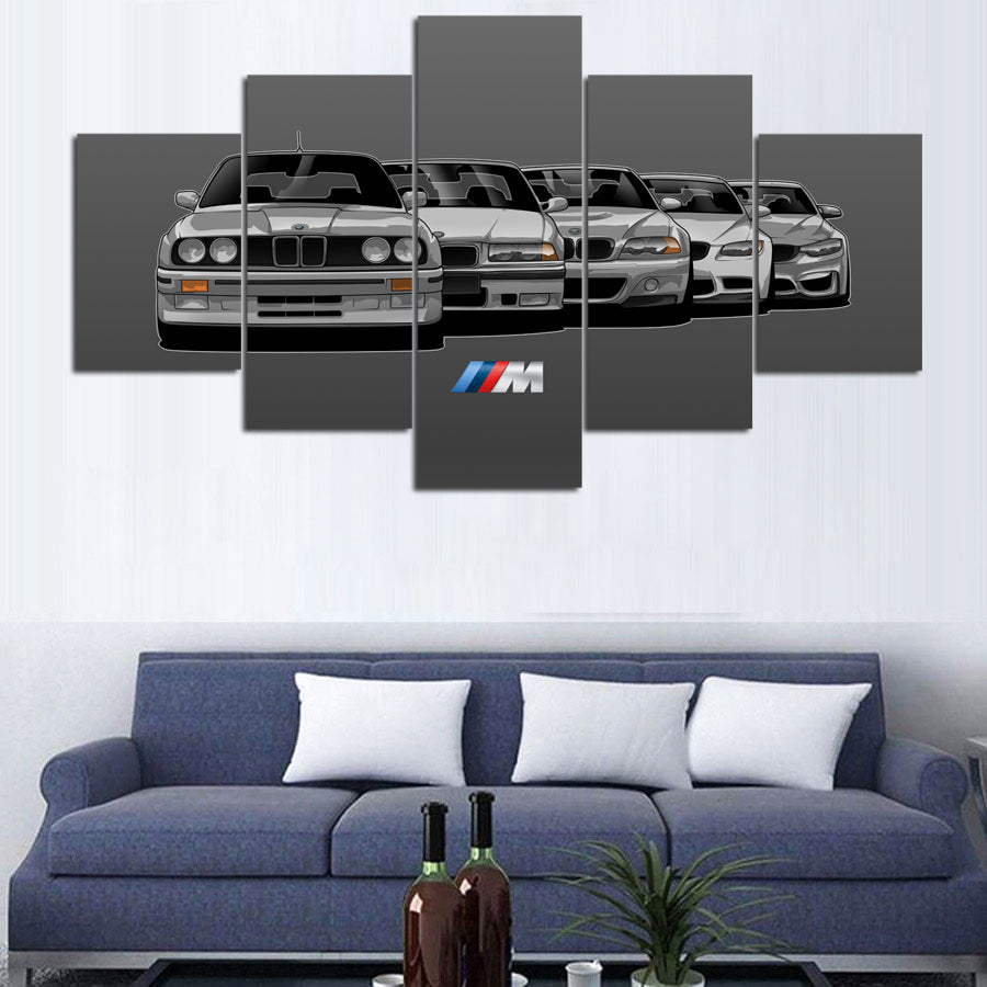 BMW M3 5 GENERATIONS WALL ART