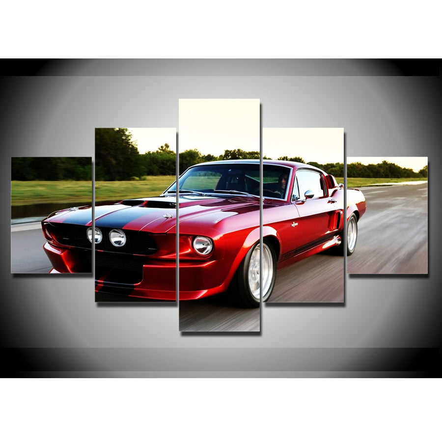 RED FORD MUSTANG CANVAS ART