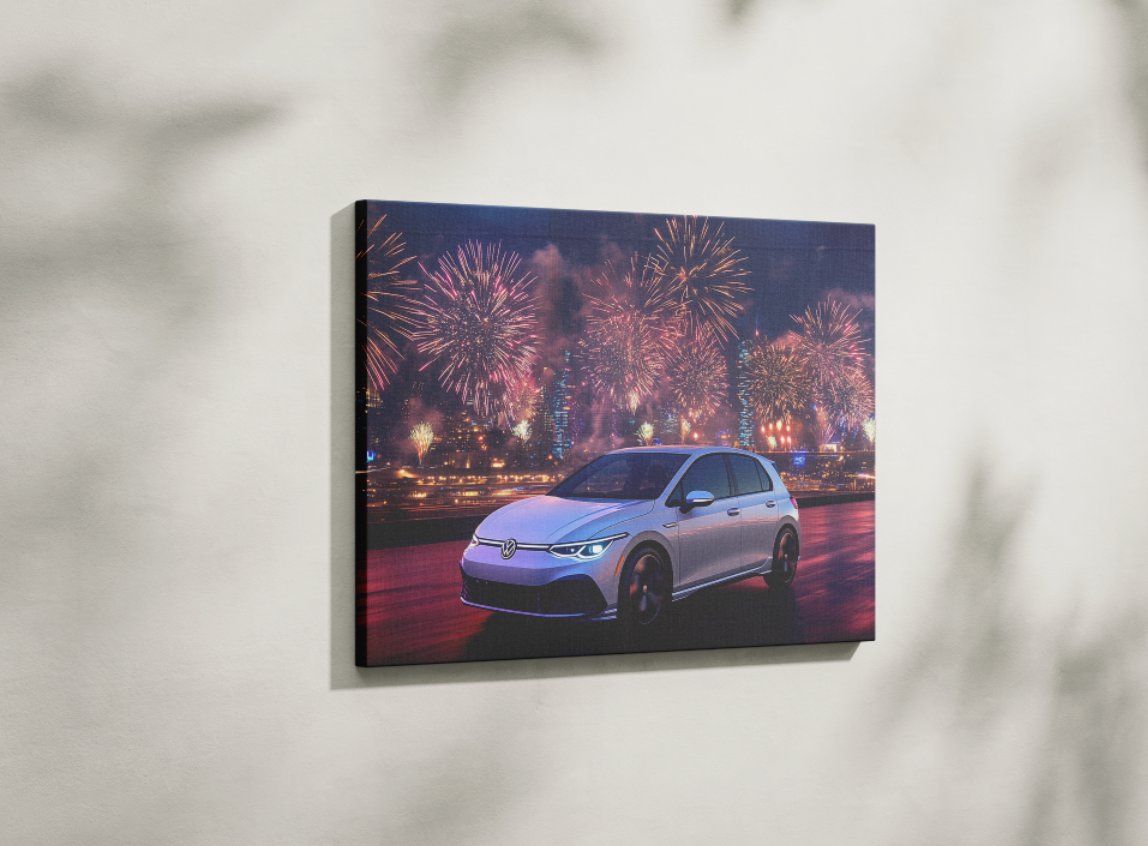 VOLKSWAGEN GOLF CANVAS ART