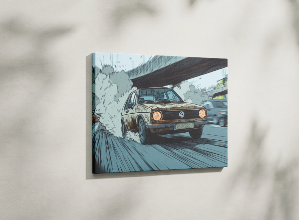 VOLKSWAGEN GOLF CANVAS ART