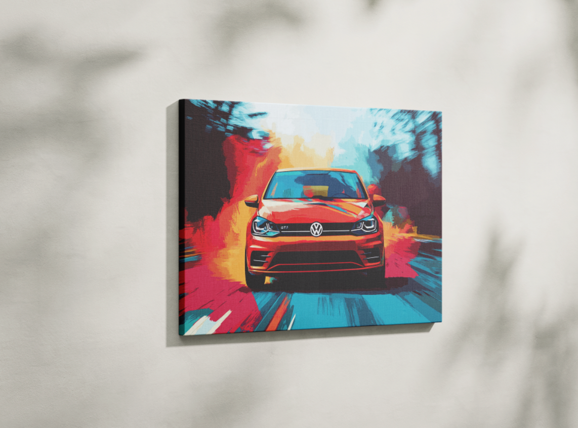 VOLKSWAGEN GOLF CANVAS ART