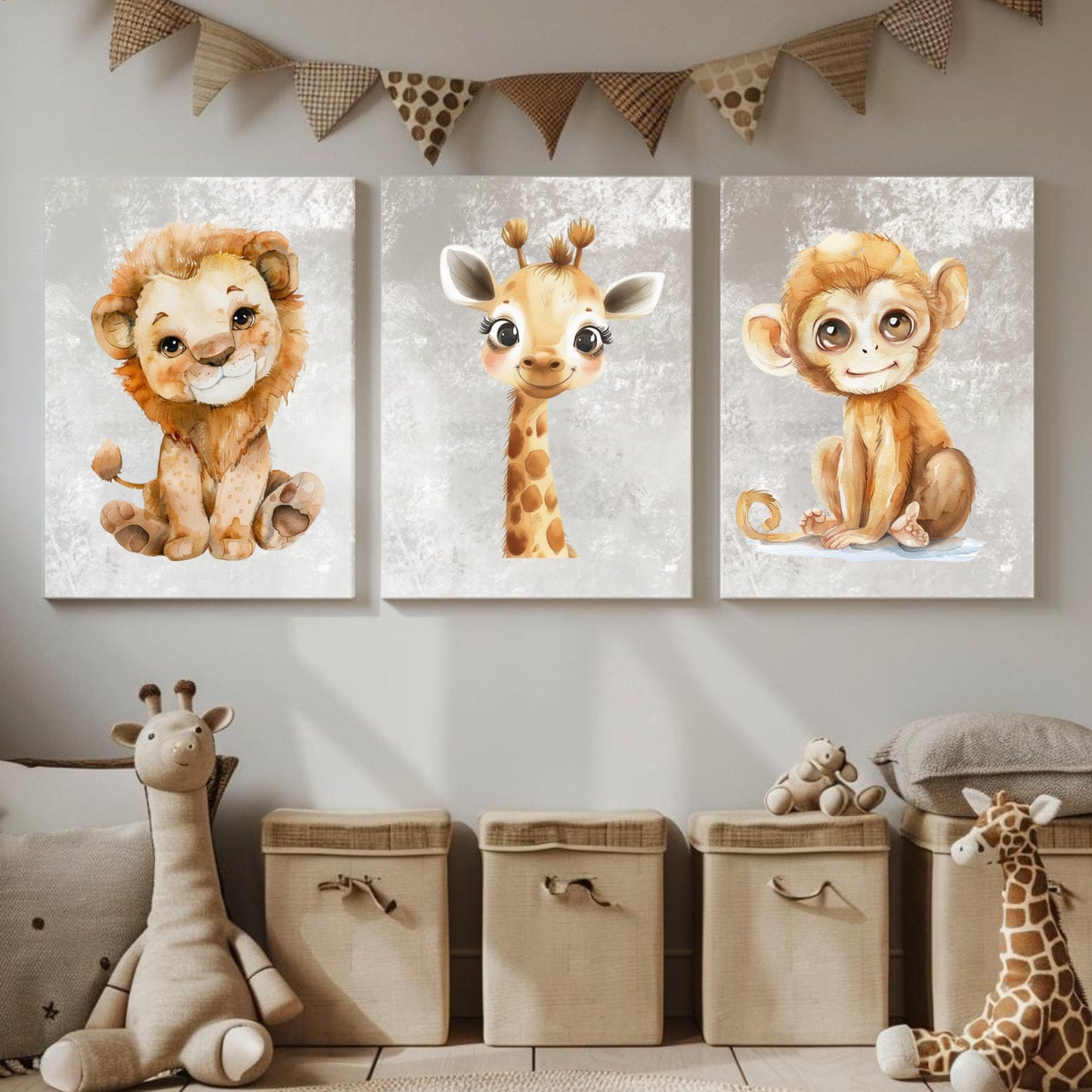 Animals Nursery Wall Art Gender Neutral