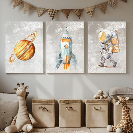 Astronaut Nursery Canvas Art