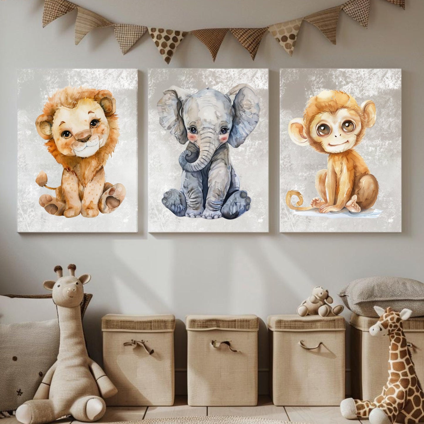 Animals Nursery Wall Art Gender Neutral