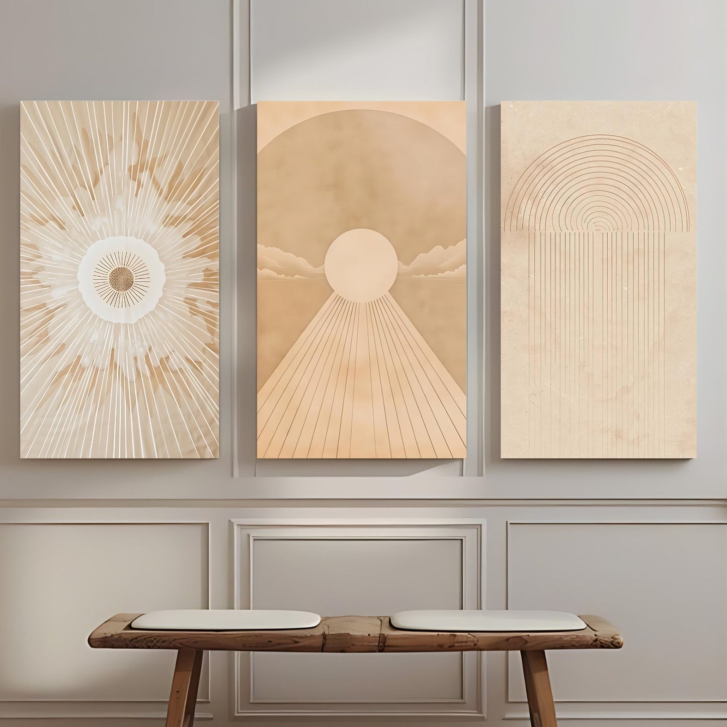 Boho Neutral Modern Wall Art