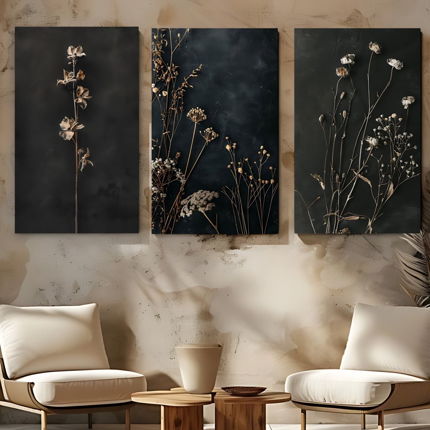 Dark Dried Wildflower Wall Art