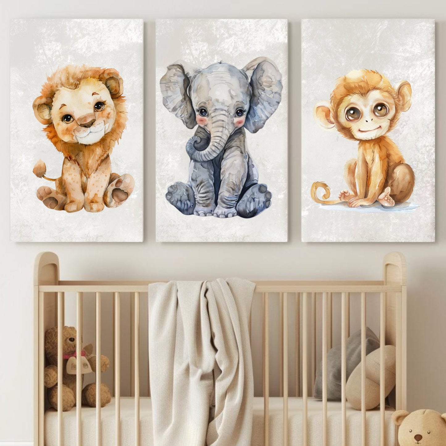 Animals Nursery Wall Art Gender Neutral