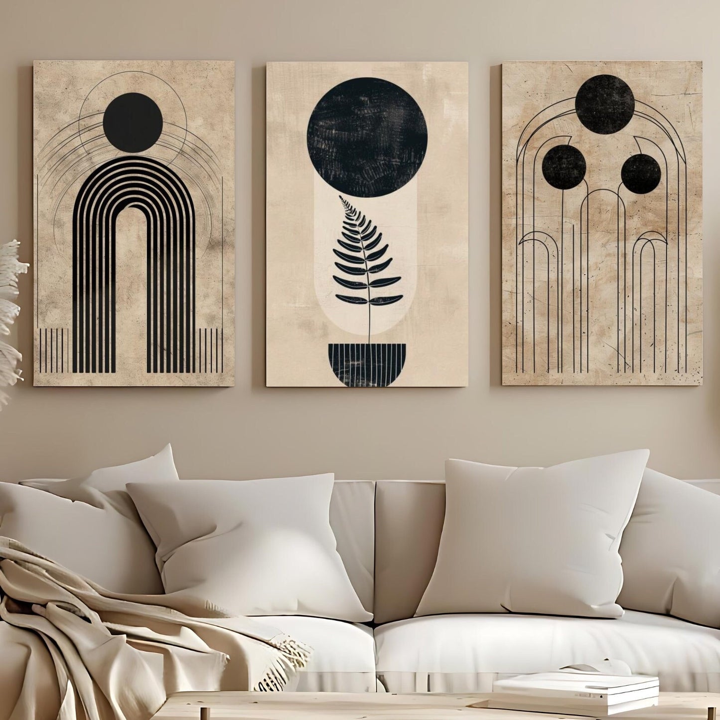 Boho Neutral Modern Wall Art