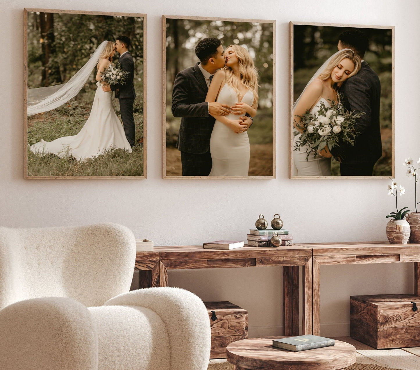 Personalized Photo to 3 Set Framed Canvas Wall Art