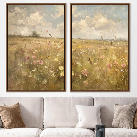 Wildflower Field Landscape Wall Art