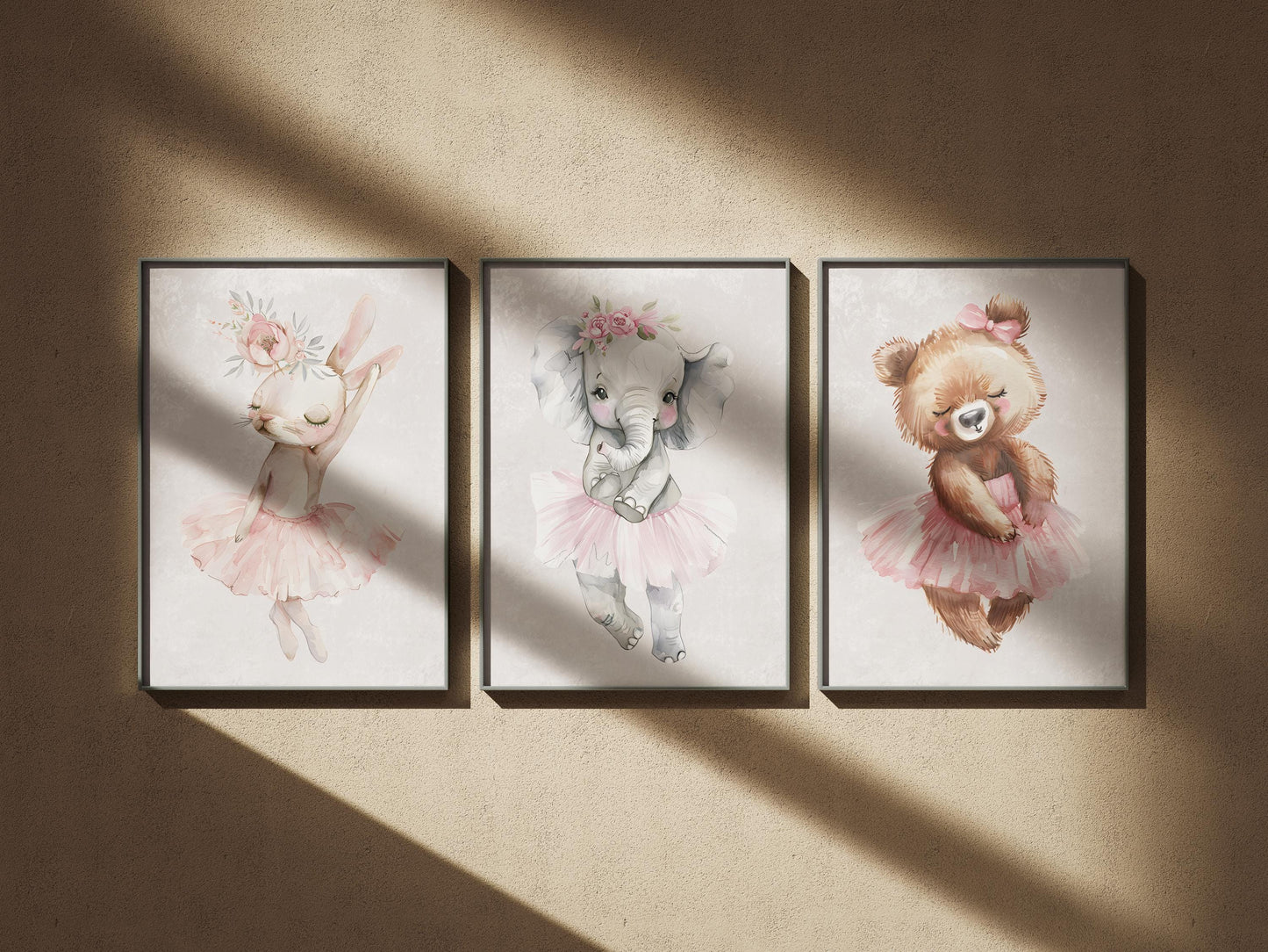 Ballerina Animals Nursery Wall Art