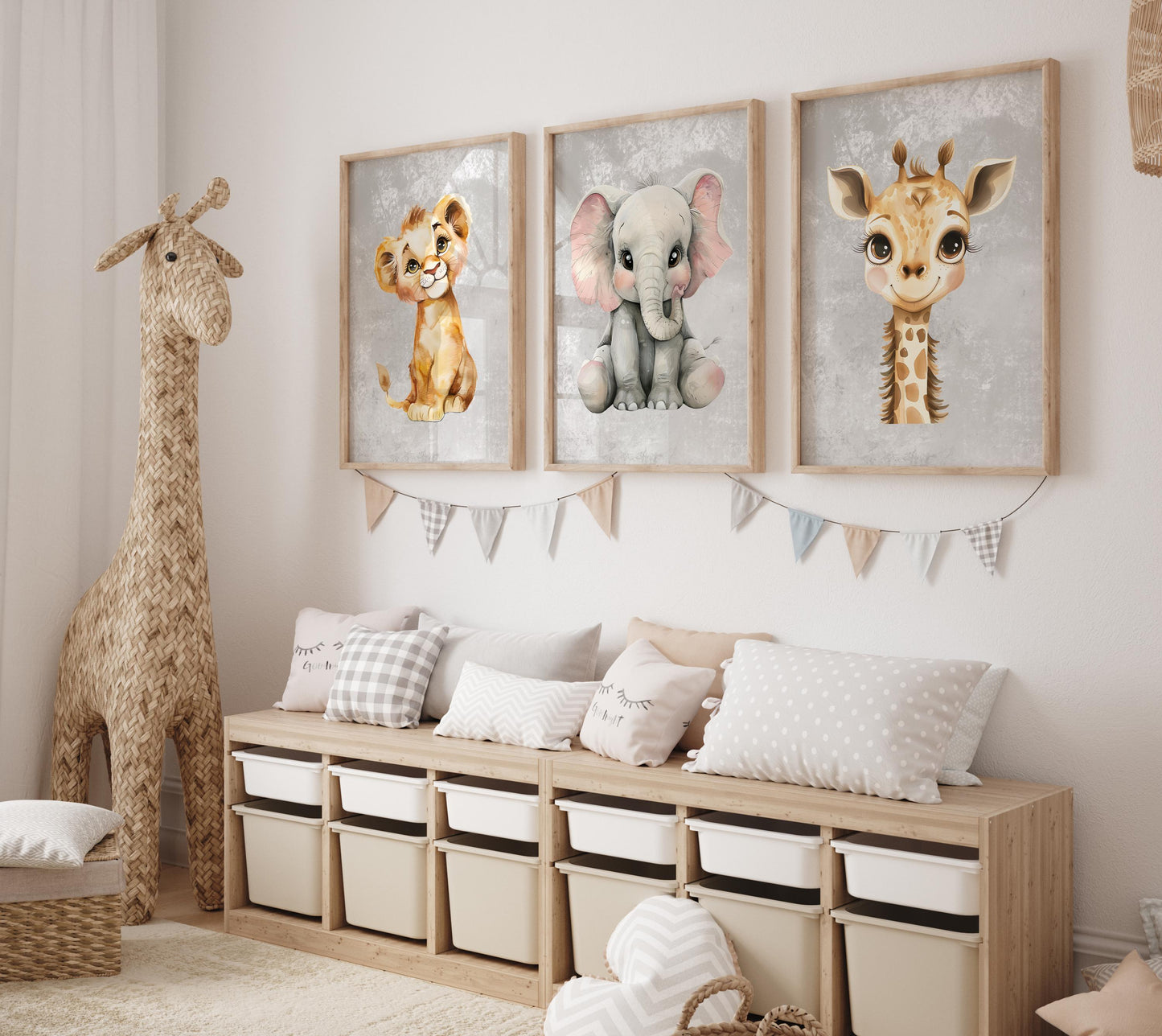 Animals Nursery Wall Art Gender Neutral