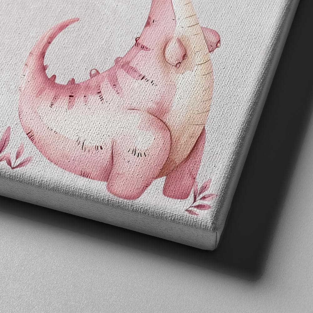 Pink Dinosaurs Nursery Wall Art