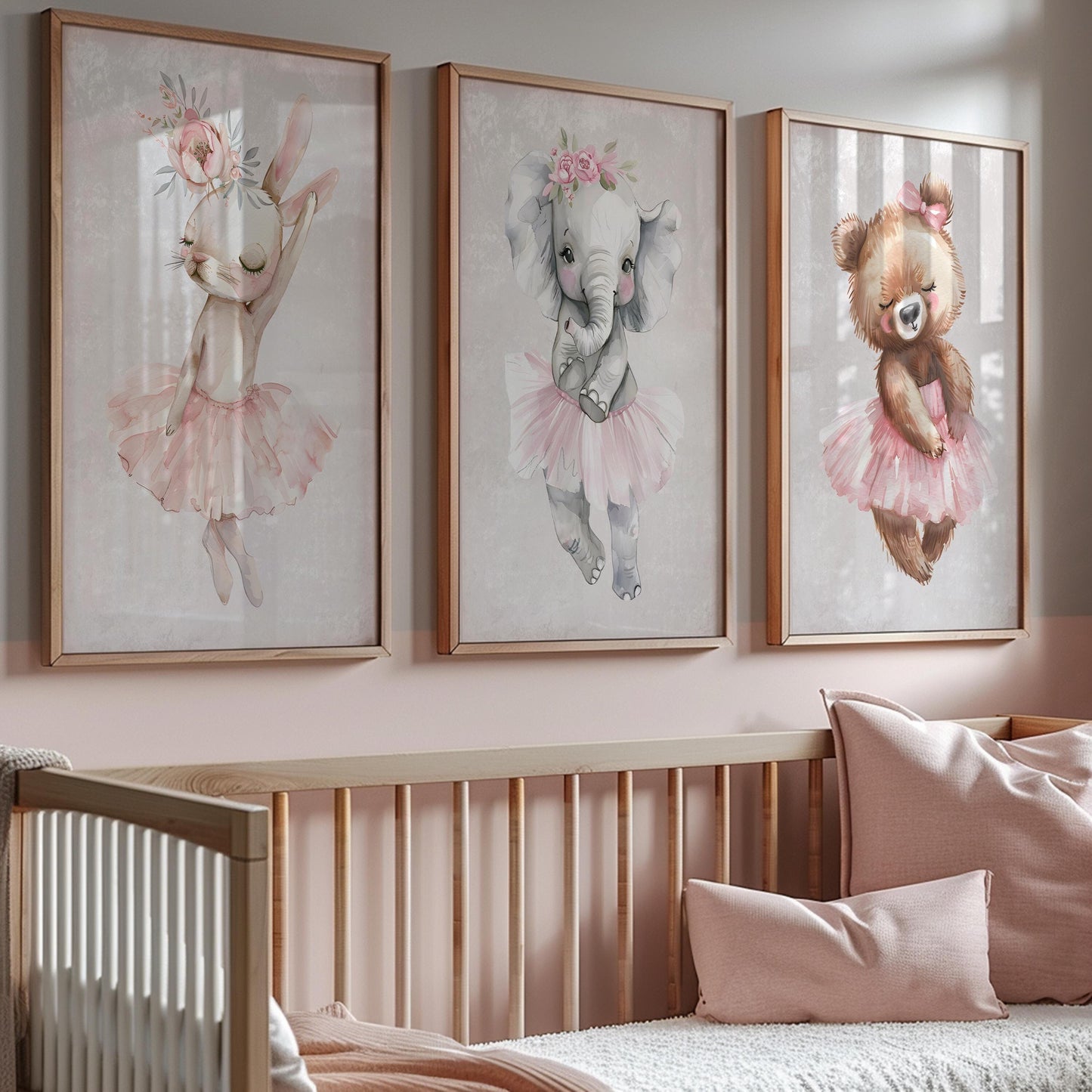 Ballerina Animals Nursery Wall Art