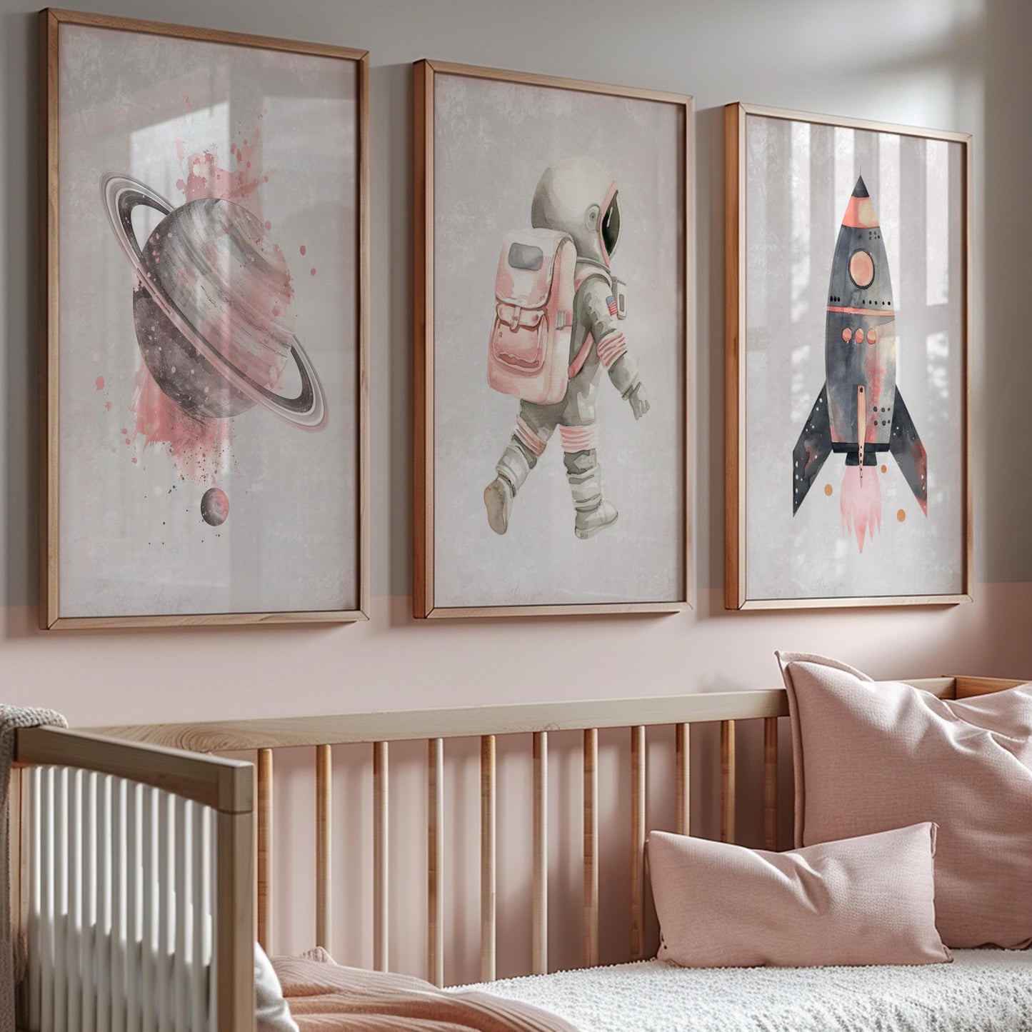 Pink Astronaut Canvas Wall Art