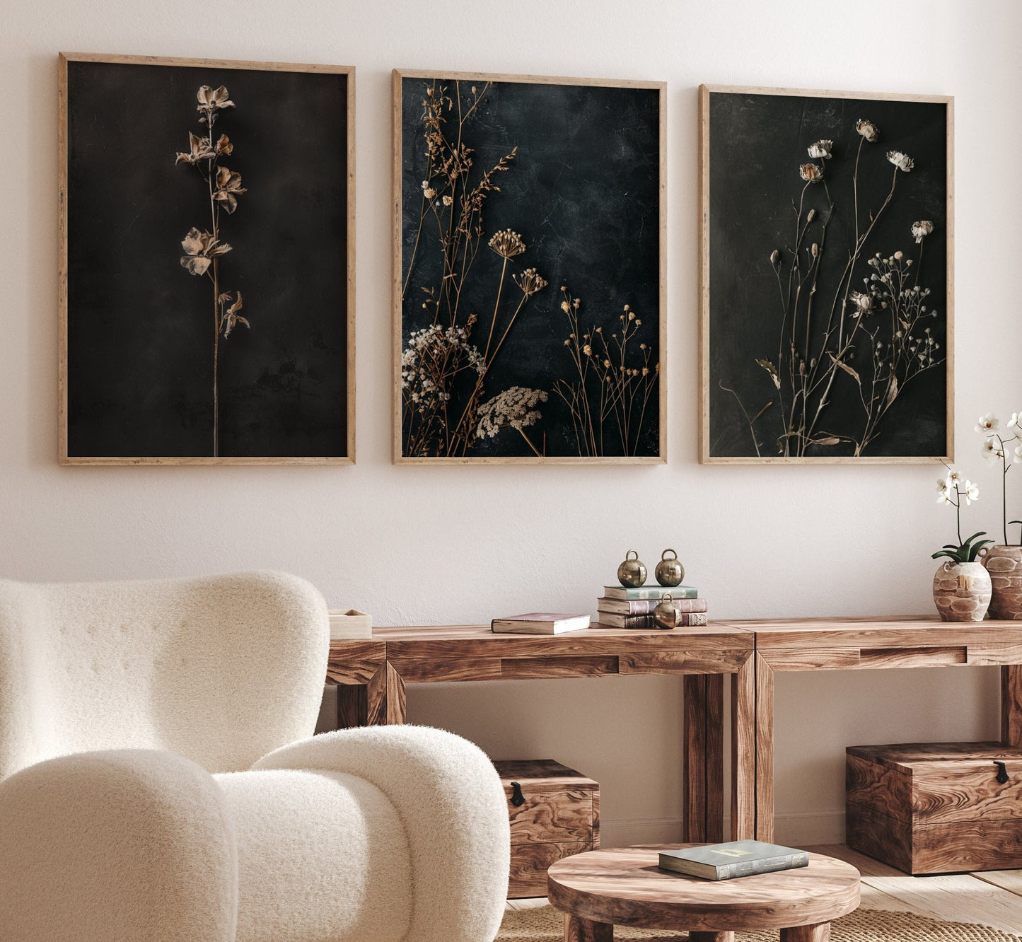 Dark Dried Wildflower Wall Art