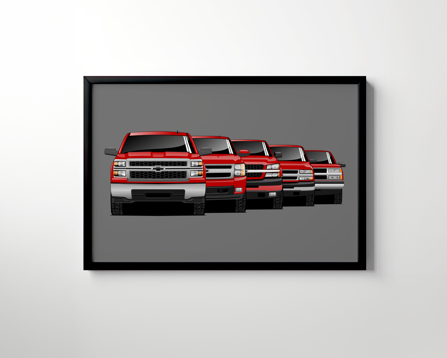 SILVERADO TRUCK GENERATIONS WALL ART