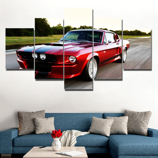 RED FORD MUSTANG CANVAS ART