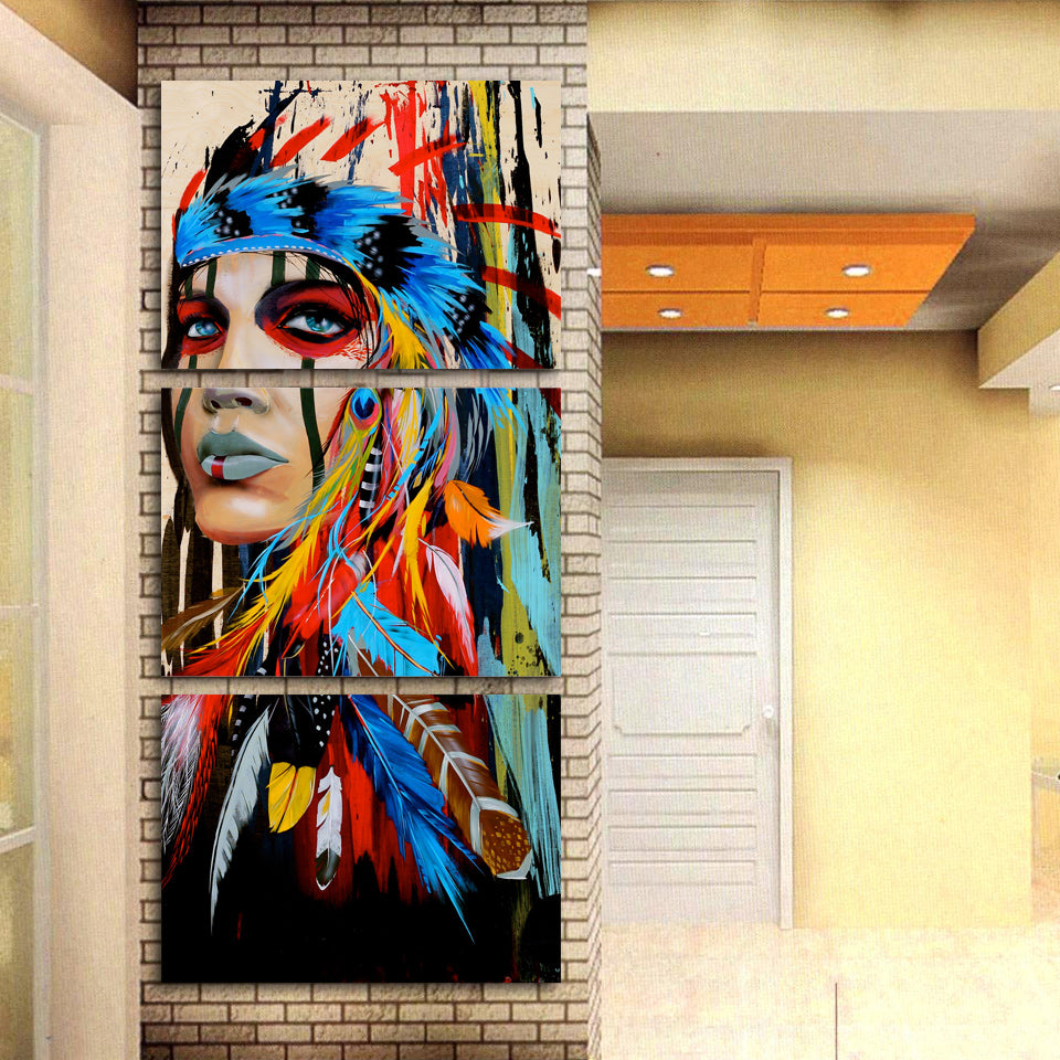 NATIVE AMERICAN GIRL CANVAS