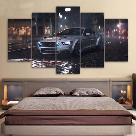 MUSTANG IN THE NIGHT CANVAS ART