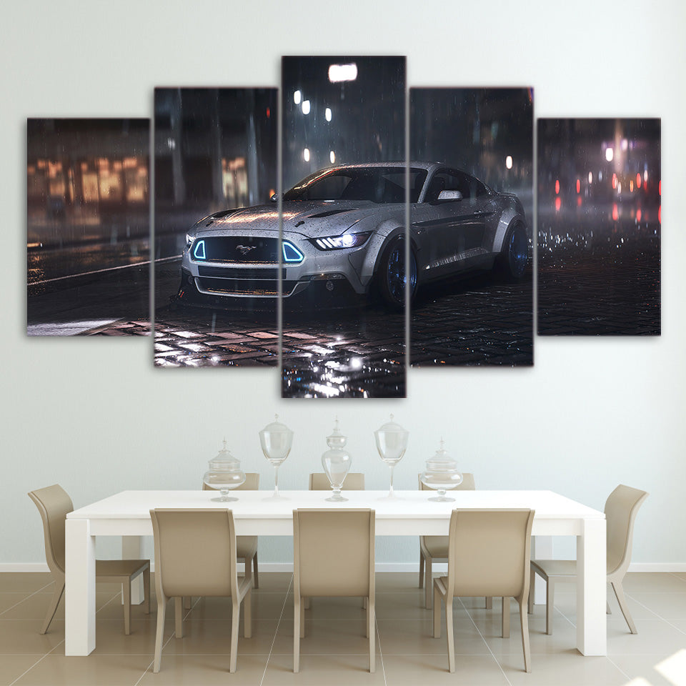 MUSTANG IN THE NIGHT CANVAS ART