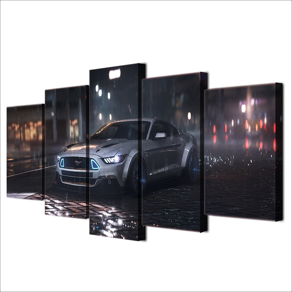 MUSTANG IN THE NIGHT CANVAS ART