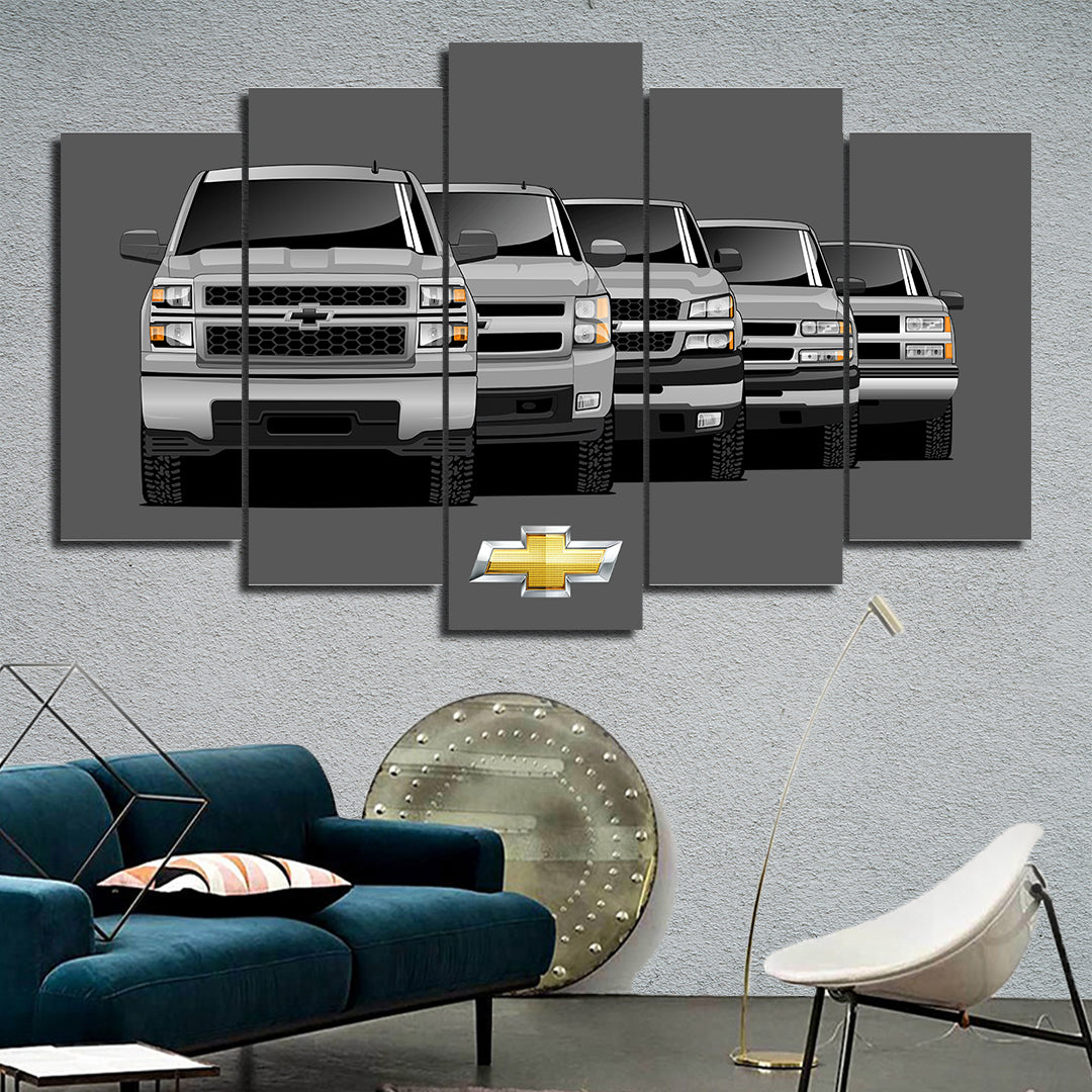 SILVERADO TRUCK GENERATIONS WALL ART