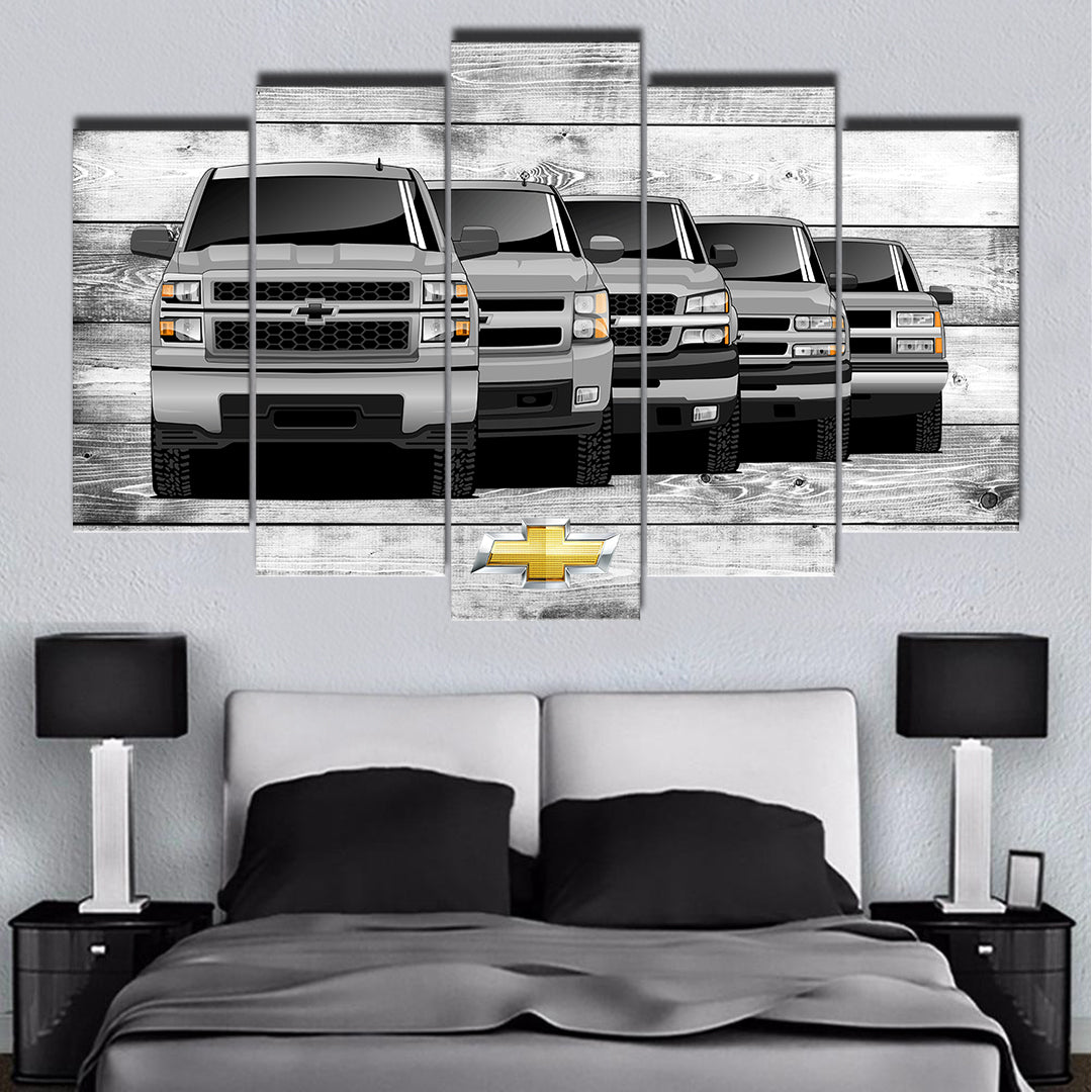 SILVERADO TRUCK GENERATIONS WALL ART