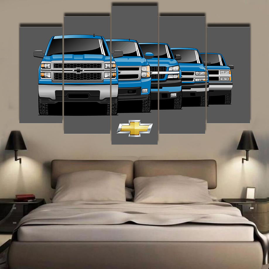 SILVERADO TRUCK GENERATIONS WALL ART