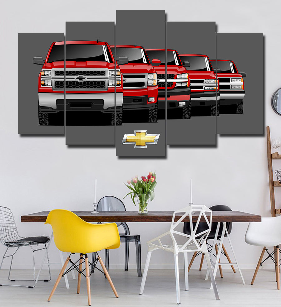 SILVERADO TRUCK GENERATIONS WALL ART