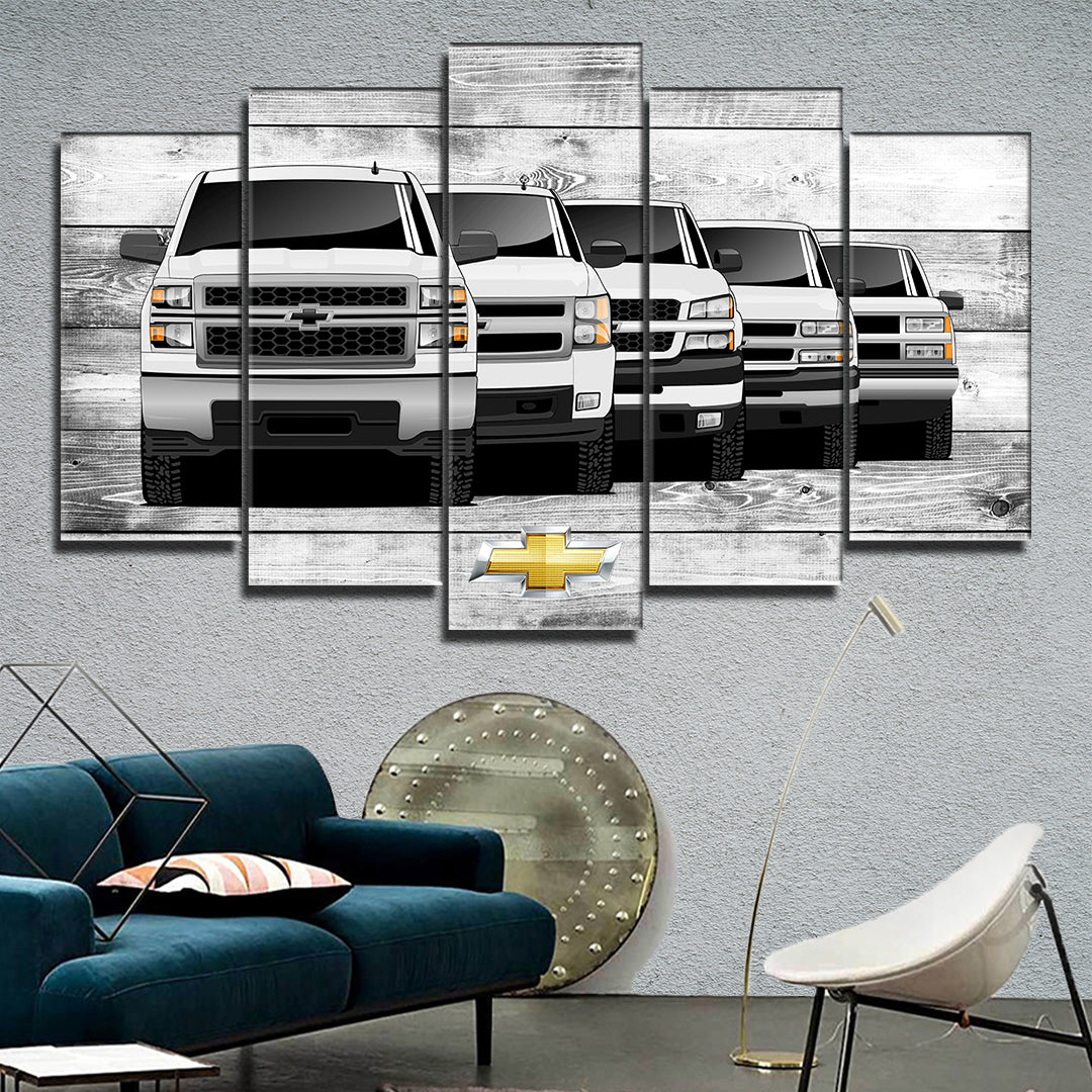 SILVERADO TRUCK GENERATIONS WALL ART