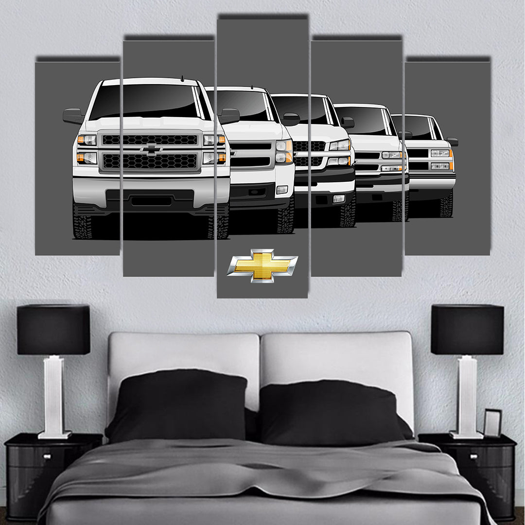 SILVERADO TRUCK GENERATIONS WALL ART